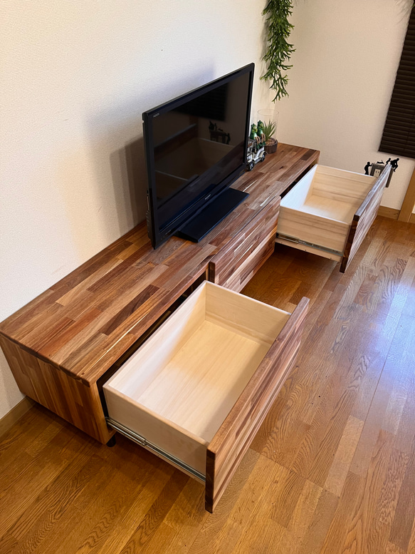 ★☆アカシアのテレビボード扉、引出し付☆★【自由設計】テレビ台 1800×400×400mm 2枚目の画像