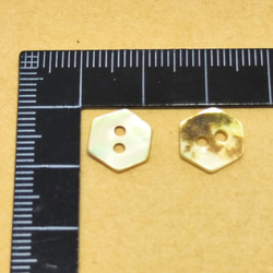 【送料無料】シェルボタン　六角形　マザーオブパール　6個セット 2枚目の画像