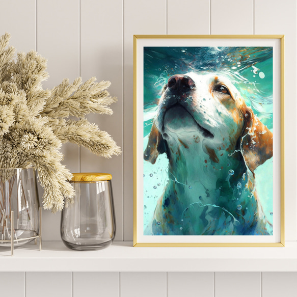 【希望の光 - ビーグル犬 No.2】風水画 アートポスター 犬の絵 犬の絵画 犬のイラスト 8枚目の画像