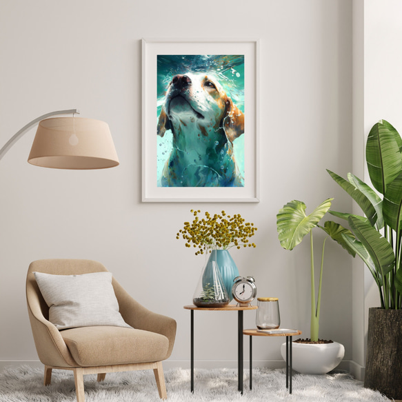 【希望の光 - ビーグル犬 No.2】風水画 アートポスター 犬の絵 犬の絵画 犬のイラスト 7枚目の画像