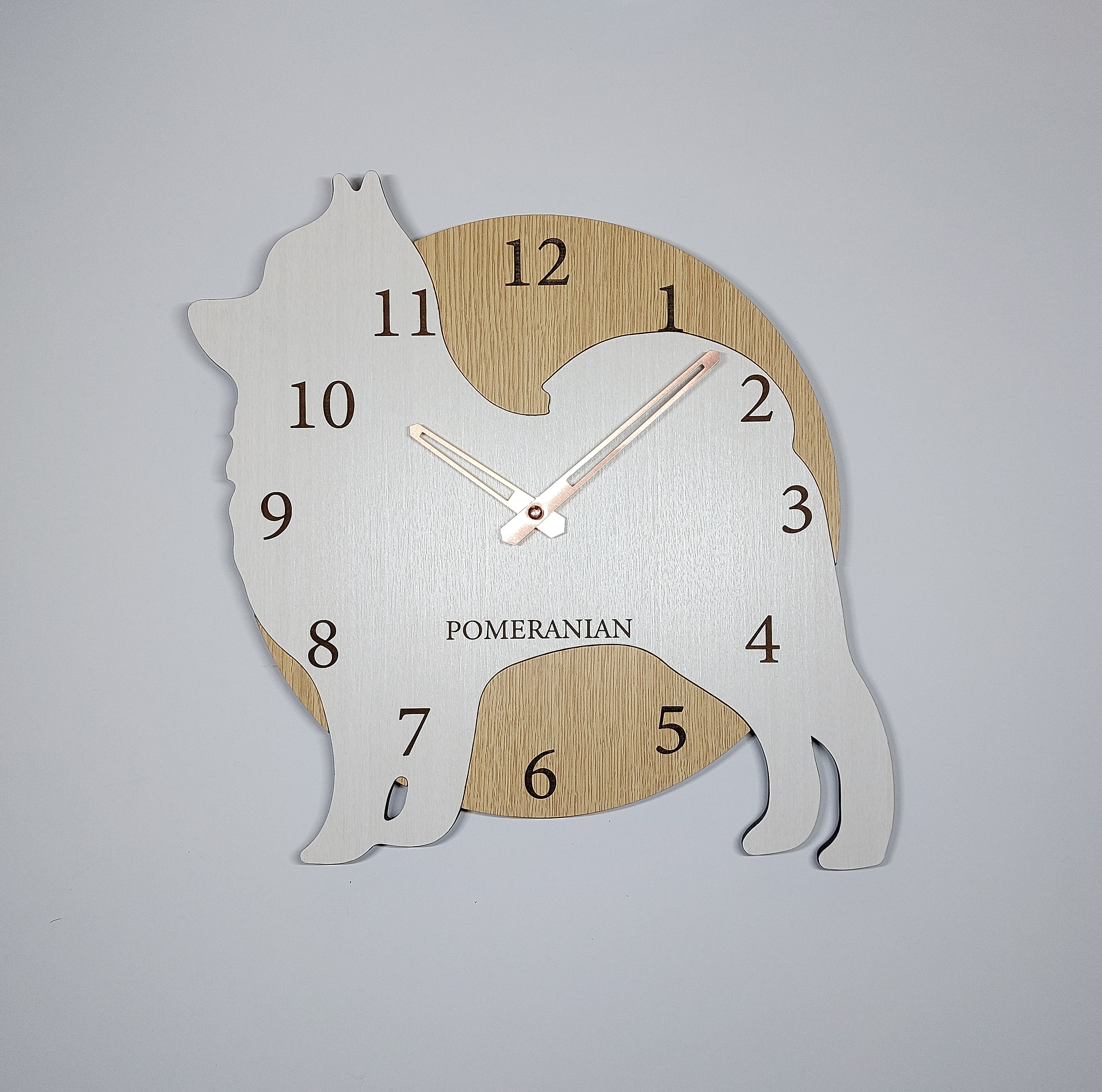 木とワンちゃんはみ出しワンちゃん壁掛け時計2点セット