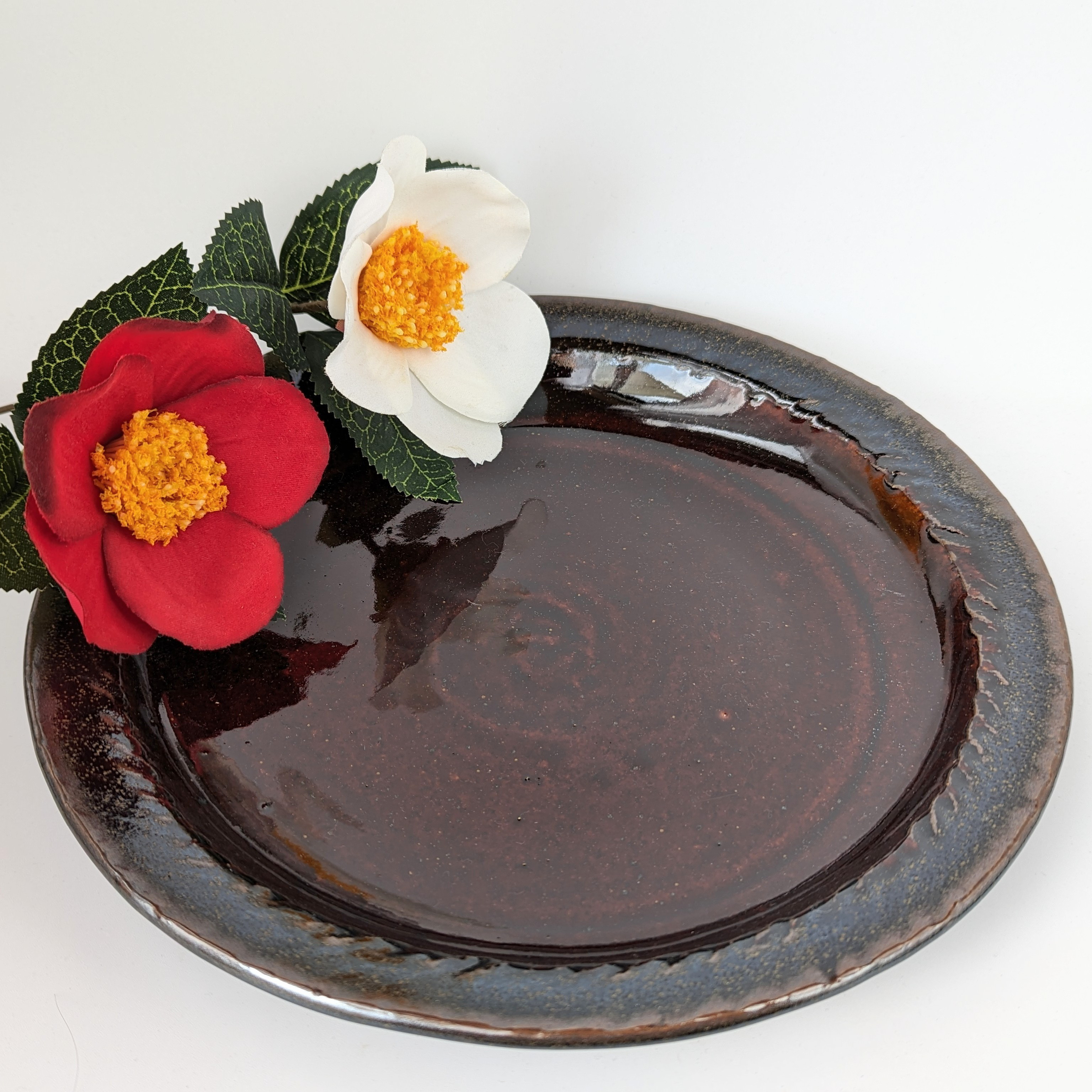 食器 陶器 陶芸作家 黒 25cmプレート皿2枚----み用ページ 食器 陶器 陶芸作家 黒 25cmプレート皿2枚----み用ページ