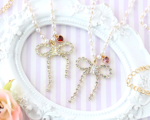 ダイヤレーンリボンのネックレス ネックレス・ペンダント Risa Jeong