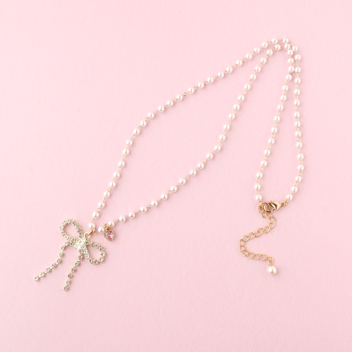 ダイヤレーンリボンのネックレス ネックレス・ペンダント Risa Jeong