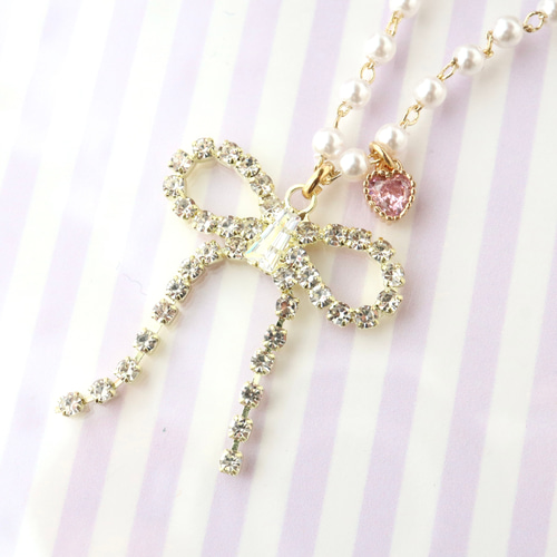 ダイヤレーンリボンのネックレス ネックレス・ペンダント Risa Jeong