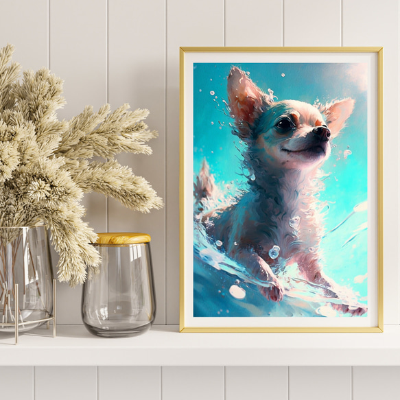 【希望の光 - チワワ犬 No.1】風水画 アートポスター 犬の絵 犬の絵画 犬のイラスト 8枚目の画像