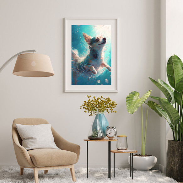【希望の光 - チワワ犬 No.3】風水画 アートポスター 犬の絵 犬の絵画 犬のイラスト 7枚目の画像