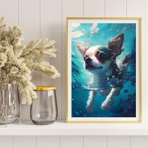 【希望の光 - チワワ犬 No.4】風水画 アートポスター 犬の絵 犬の絵画 犬のイラスト 8枚目の画像