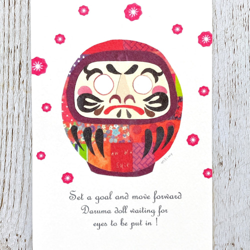 願掛けダルマ】ポストカード3枚組 ポストカード maimy-sketchbook 通販
