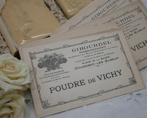 フランスアンティークGibourdelのパウダー薬封筒 ラッピング袋 cherir