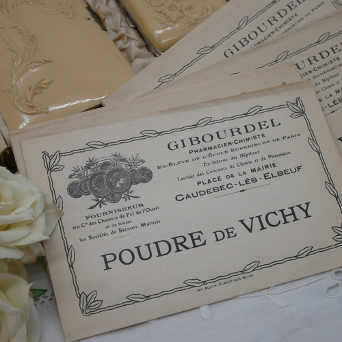 フランスアンティークGibourdelのパウダー薬封筒 ラッピング袋 cherir