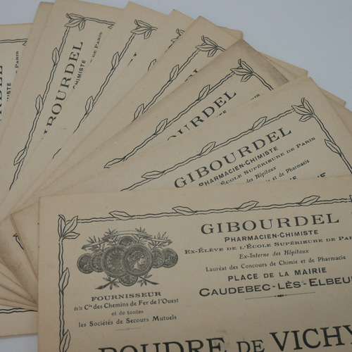 フランスアンティークGibourdelのパウダー薬封筒 ラッピング袋 cherir