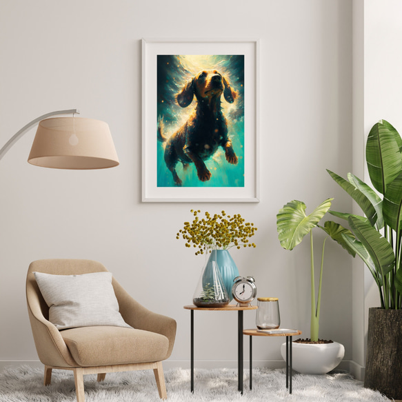 【希望の光 - ダックスフンド犬 No.2】風水画 アートポスター 犬の絵 犬の絵画 犬のイラスト 7枚目の画像