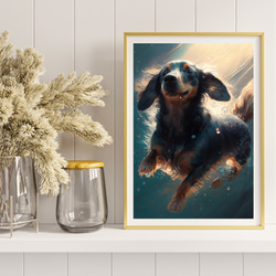 【希望の光 - ダックスフンド犬 No.3】風水画 アートポ風水画 アートポスター 犬の絵 犬の絵画 犬のイラスト 8枚目の画像