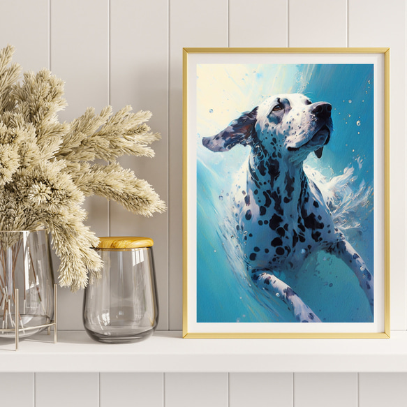 【希望の光 - イングリッシュポインター犬 No.5】風水画 アートポスター 犬の絵 犬の絵画 犬のイラスト 8枚目の画像