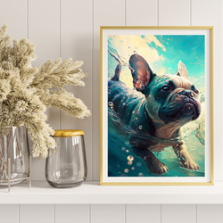 【希望の光 - フレンチブルドッグ犬 No.1】風水画 アートポスター 犬の絵 犬の絵画 犬のイラスト 8枚目の画像