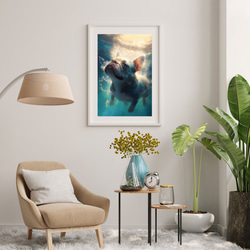 【希望の光 - フレンチブルドッグ犬 No.5】風水画 アートポスター 犬の絵 犬の絵画 犬のイラスト 7枚目の画像