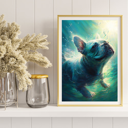 【希望の光 - フレンチブルドッグ犬 No.6】風水画 アートポスター 犬の絵 犬の絵画 犬のイラスト 8枚目の画像