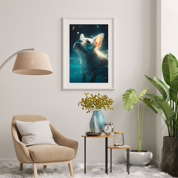 【希望の光 - フレンチブルドッグ犬 No.7】風水画 アートポスター 犬の絵 犬の絵画 犬のイラスト 7枚目の画像