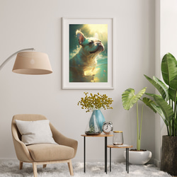 【希望の光 - フレンチブルドッグ犬 No.8】風水画 アートポスター 犬の絵 犬の絵画 犬のイラスト 7枚目の画像