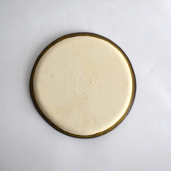 丸いプレート皿・大皿(黄/点模様/ブラウン/マスタード/白御影土) 4枚目の画像