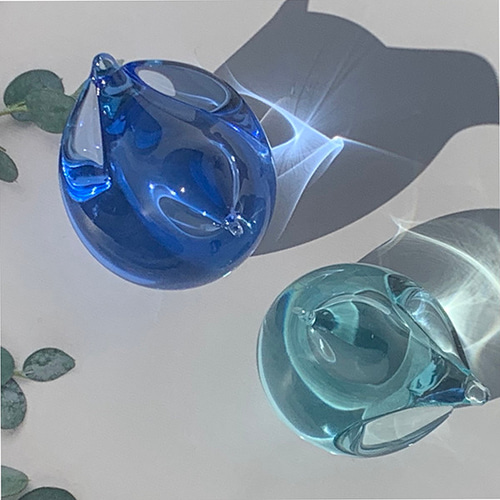 幸せを呼ぶ「青い鳥」ガラス製 透明色 色違いブルーセット 日本製