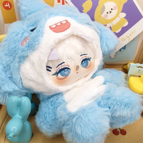 3点セット ミニ洋服 20cm 着せ替えぬいぐる服 乳牛 サメ キツネ フード