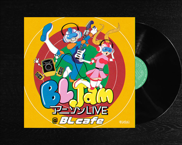 【1点物】エストニアアーティスト作品/レコードジャケット レコードジャケット風アート【レコード盤なし】アニソンライブ_