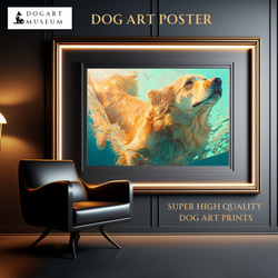 【希望の光 - ゴールデンレトリバー犬 No.1】風水画 アートポスター 犬の絵 犬の絵画 犬のイラスト 1枚目の画像