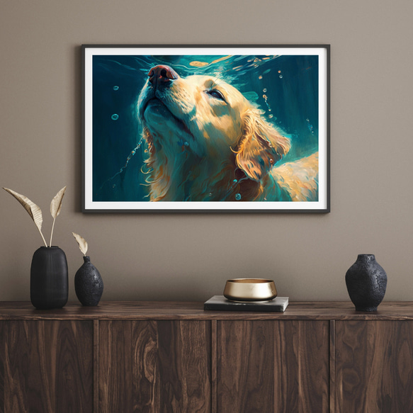 【希望の光 - ゴールデンレトリバー犬 No.2】風水画 アートポスター 犬の絵 犬の絵画 犬のイラスト 8枚目の画像