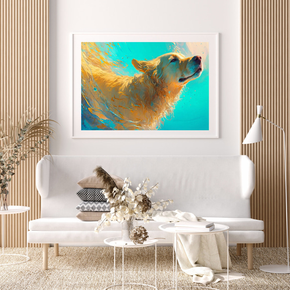 【希望の光 - ゴールデンレトリバー犬 No.3】風水画 アートポスター 犬の絵 犬の絵画 犬のイラスト 7枚目の画像