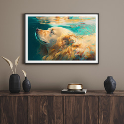 【希望の光 - ゴールデンレトリバー犬 No.4】風水画 アートポスター 犬の絵 犬の絵画 犬のイラスト 8枚目の画像