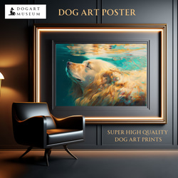 【希望の光 - ゴールデンレトリバー犬 No.4】風水画 アートポスター 犬の絵 犬の絵画 犬のイラスト 1枚目の画像
