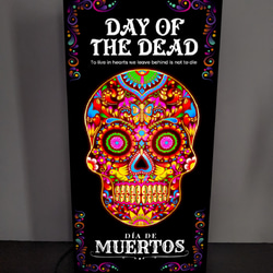【オーダー無料】メキシカンスカル 死者の日 お祭 看板 置物 雑貨 ライトBOX Lサイズ】メキシコ メキシカンスカル 死者の日 ハロウィン カラベラ
