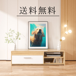 【希望の光 - ゴールデンドゥードル犬 No.2】風水画 アートポスター 犬の絵 犬の絵画 犬のイラスト 4枚目の画像