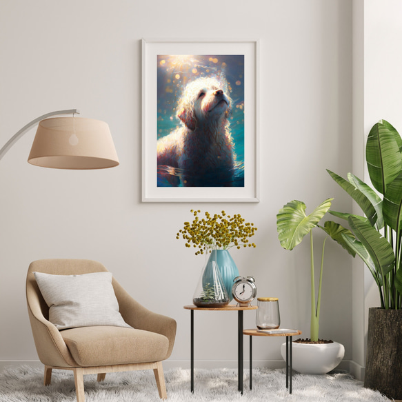 【希望の光 - ゴールデンドゥードル犬 No.3】風水画 アートポスター 犬の絵 犬の絵画 犬のイラスト 7枚目の画像