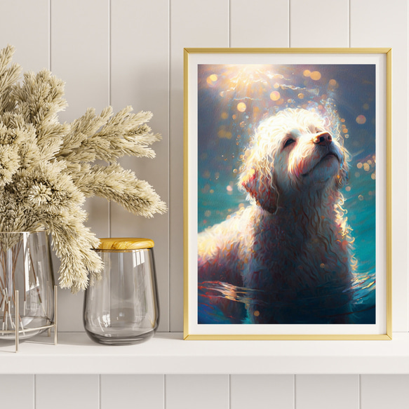 【希望の光 - ゴールデンドゥードル犬 No.3】風水画 アートポスター 犬の絵 犬の絵画 犬のイラスト 8枚目の画像