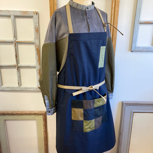 胸当てエプロン FK7168－8 ネイビー| 作業服・作業着