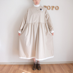 牧師荷葉邊摩卡裙擺洋裝 [四季皆宜] [僅限一件] 第7張的照片
