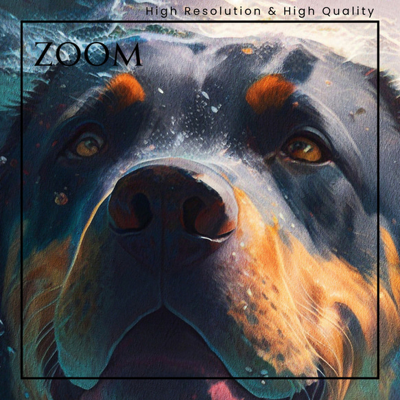 【希望の光 - ロットワイラー犬 No.2】風水画 アートポスター 犬の絵 犬の絵画 犬のイラスト 3枚目の画像