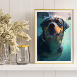 【希望の光 - ロットワイラー犬 No.2】風水画 アートポスター 犬の絵 犬の絵画 犬のイラスト 8枚目の画像
