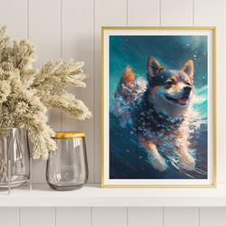 【希望の光 - 柴犬 No.2】風水画 アートポスター 犬の絵 犬の絵画 犬のイラスト 8枚目の画像