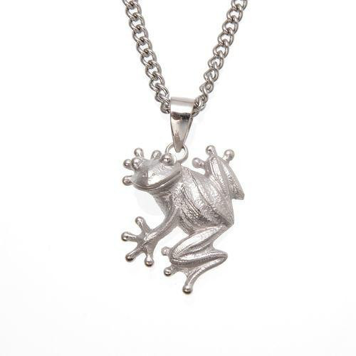 銀製「福カエル」ネックレス　：国から｛現代の名工｝に認定されている彫金師が原型を製作。　　◎日本製