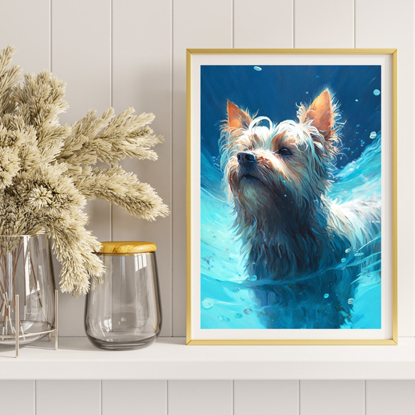 【希望の光 - ヨークシャーテリア犬 No.1】風水画 アートポスター 犬の絵 犬の絵画 犬のイラスト 8枚目の画像