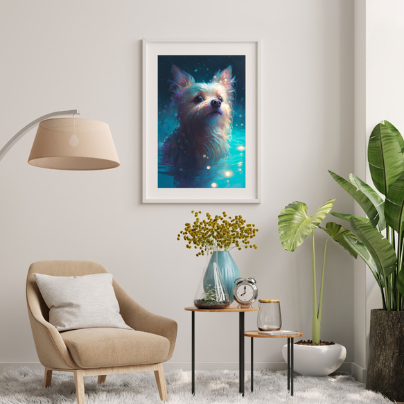 【希望の光 - ヨークシャーテリア犬 No.5】風水画 アートポスター 犬の絵 犬の絵画 犬のイラスト 7枚目の画像