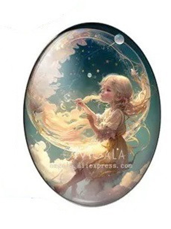 18×25mmガラスカボション【Lovely Baby】（Balloon）10個セット 6枚目の画像