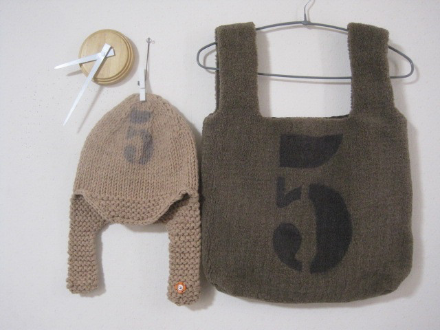 福袋　染み込み風　アベックナンバー【5】モコモコ　トートバック大　シープボア調　&　フライト帽