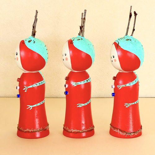 創作こけし 龍とともだち姫 その他置物 メリーメリークリスマスランド