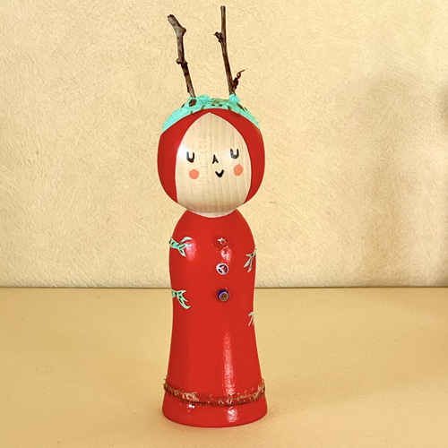 創作こけし 龍とともだち姫 その他置物 メリーメリークリスマスランド