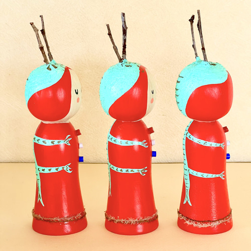 創作こけし 龍とともだち姫 その他置物 メリーメリークリスマスランド